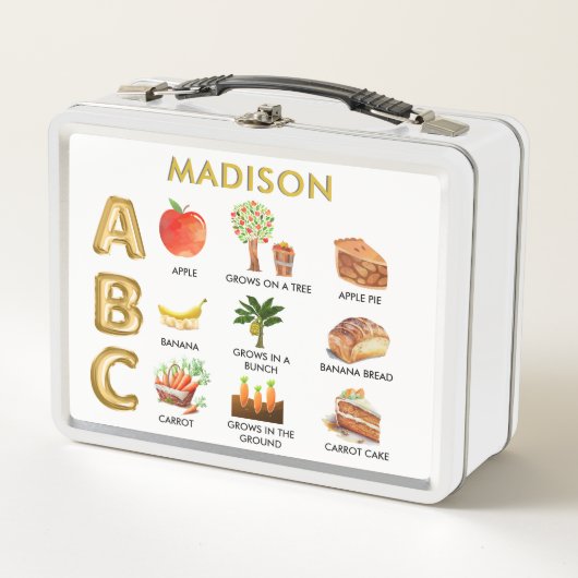 Lunch Box Fun Learning ABC’s Apple Banana Carrot Name (Devant)