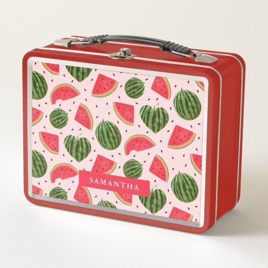 Lunch Box Fun Pink Watermelon Motif de fruits d'été (Devant)