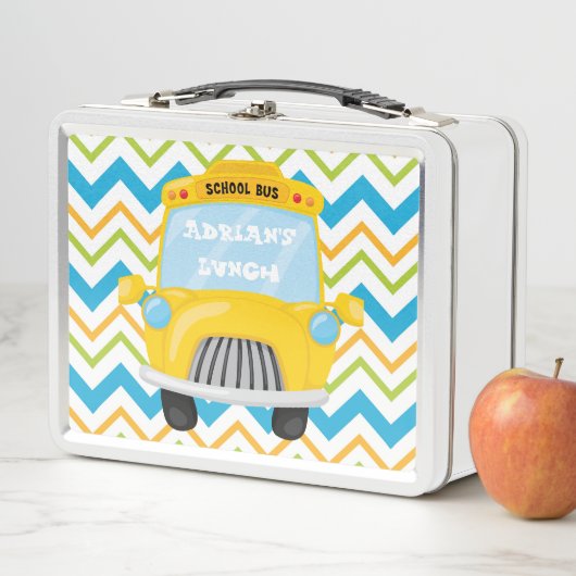 Lunch Box Fun School bus sur Chevron Arrière - plan (En situation)