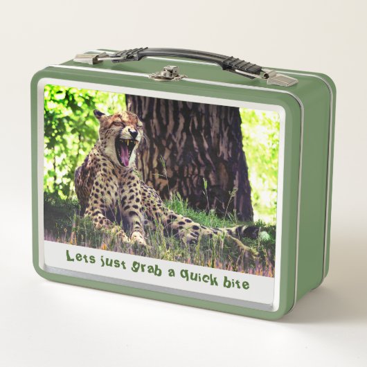 Lunch Box Fun Vert - Chat Rapide Guépard (Devant)