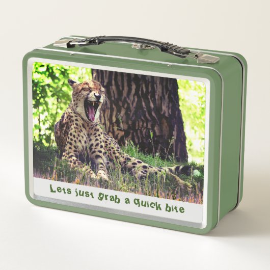 Lunch Box Fun Vert - Chat Rapide Guépard (Dos)
