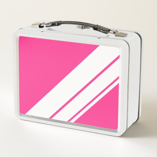 Lunch Box FunAthletic Bright Rose Large White Stripes de cou (Dos)