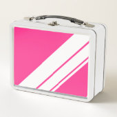 Lunch Box FunAthletic Bright Rose Large White Stripes de cou (Devant)
