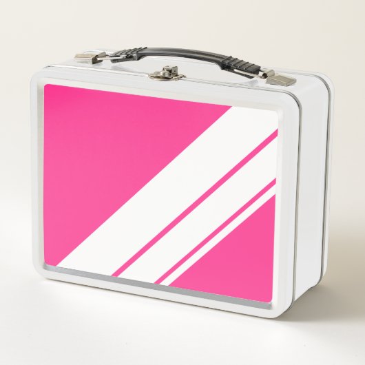 Lunch Box FunAthletic Bright Rose Large White Stripes de cou (Devant)