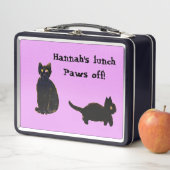 Lunch Box Funky Black Cats Art Couleur personnalisée (En situation)
