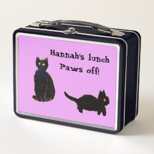 Lunch Box Funky Black Cats Art Couleur personnalisée