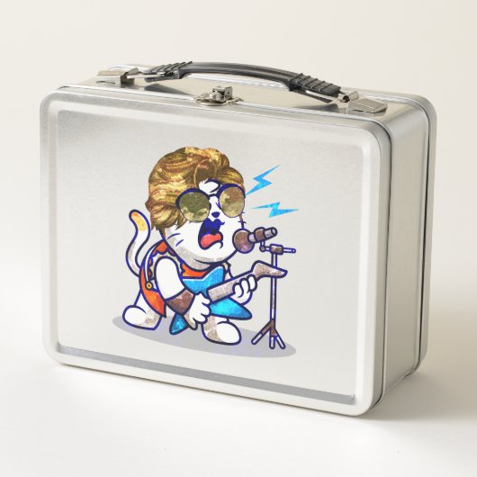 Lunch Box Funky Rockstar Cat - Musique Cool Lover Kitty (Devant)