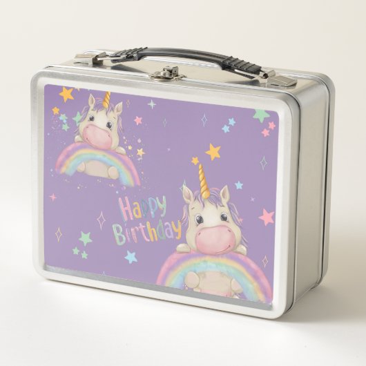 Lunch Box Funny Birthday Unicorn (Devant)