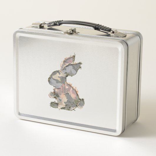 Lunch Box Funny Bunny Crochet Patchwork Camo Rabbit Happy Ea (Devant)