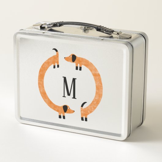 Lunch Box Funny Dachshund Saucisse Chien Monogramme (Dos)