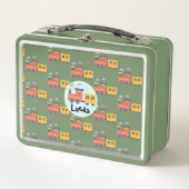 Lunch Box Funny dinosaur train camion garçon Retour à l'écol (Devant)