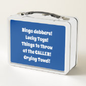 Lunch Box Funny Maman's Bingo ajouter un message de nom (Dos)