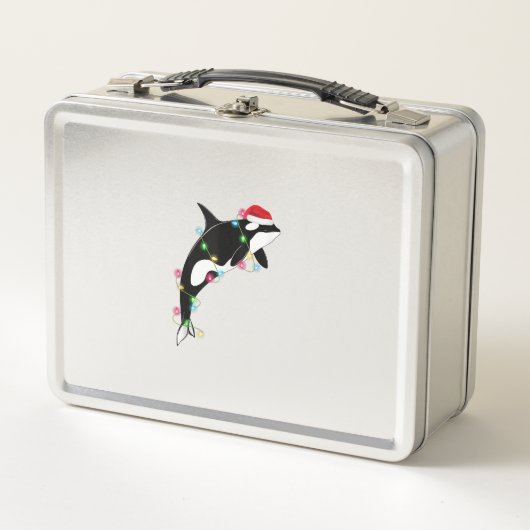 Lunch Box Funny Orca Tueur Baleine Santa Chapeau Mer de Noël (Devant)