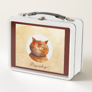 Lunch Box Funny Tabby Cat Feline Personnalisé