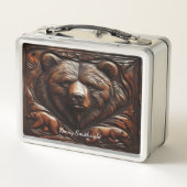 Lunch Box Fureur à Grizzly en cuir (Dos)