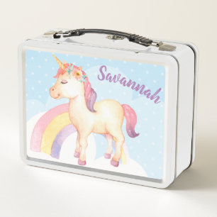 Lunch Box Gamelle heureuse personnalisée de licorne avec de