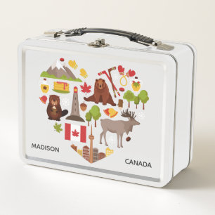 Lunch Box Gamelle nommée faite sur commande d'amour canadie