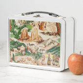 Lunch Box Gamelle occidentale de thème de paysage de rétro (En situation)