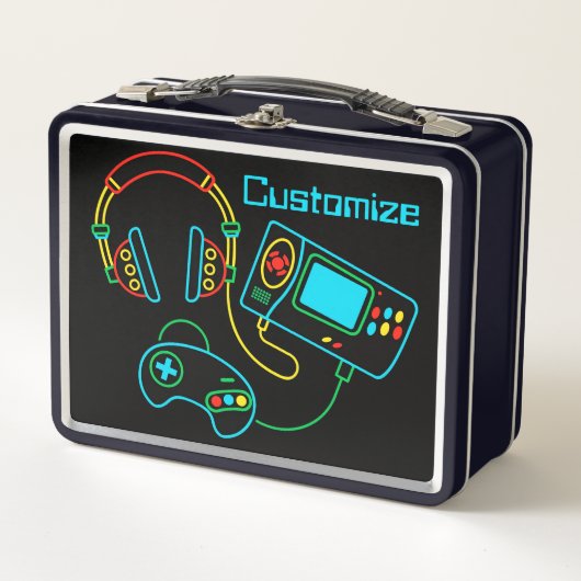 Lunch Box Gamer Retro Neon (Devant)