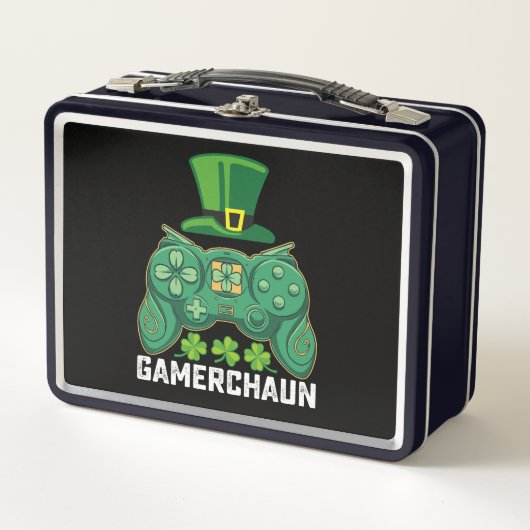 Lunch Box Gamerchaun Gamer Jeux de jeu Saint Patrick's Day (Devant)