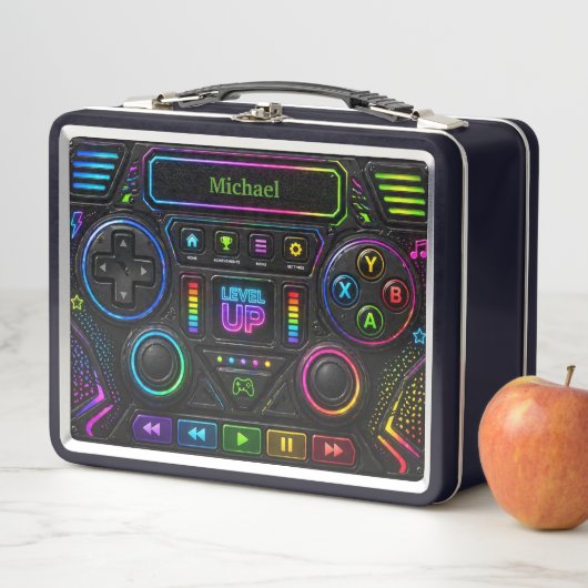 Lunch Box Gaming Controller Kids Neon Game Panel  (En situation)