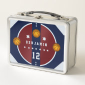 Lunch Box Garçon Ado Basketball Sport Rouge Blanc Bleu (Devant)