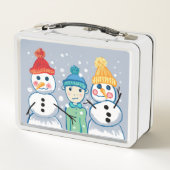 Lunch Box Garçon avec bonhomme de neige (Dos)