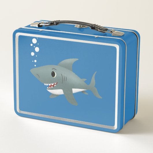 Lunch Box Garçons adorable Blue Ocean Shark Kids School (Dos)