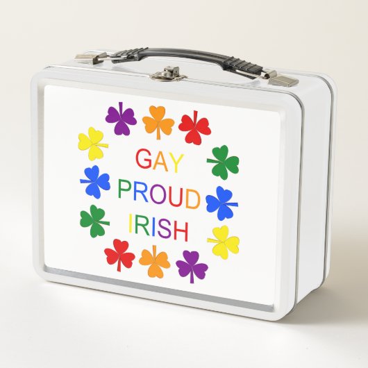 Lunch Box Gay Fier Irlandais LGBT Rainbow Shamrocks (Devant)
