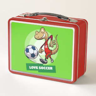 Lunch Box Gecko Drôle Amour Football Footballeur Drôle Dessi