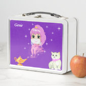 Lunch Box Génie mignon, lampe magique, chat & étoiles sur vi (En situation)