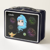 Lunch Box Génie mystique mignon, lampe magique et feux d'art (Devant)