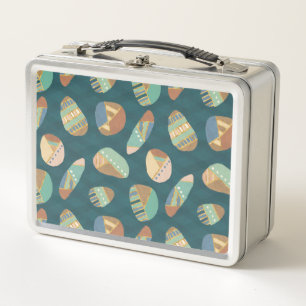Lunch Box Geo extérieur XII motif géométrique bleu et ver