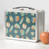 Lunch Box Geo extérieur XII motif géométrique bleu et vert (En situation)