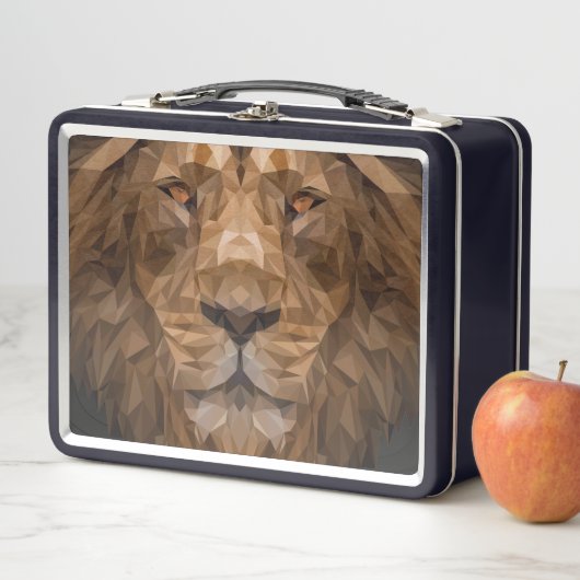 Lunch Box Geometric Lion Portrait (En situation)
