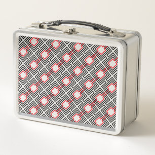 Lunch Box Géométrique rouge et blanc noir