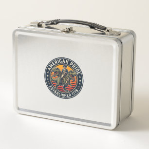 Lunch Box George Washington patriote chevauchant le T-rex am