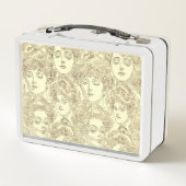 Lunch Box Gibson fille victorienne motif sépia or brun (Dos)