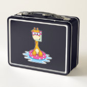 Lunch Box Girafe à la natation avec tuba (Dos)