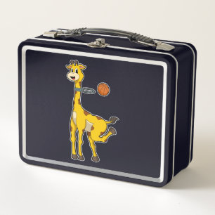 Lunch Box Girafe au basket-ball avec cerceau de basket-ball