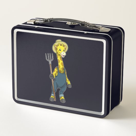 Lunch Box Giraffe en fermier avec Pitchfork (Dos)