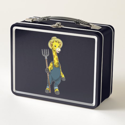 Lunch Box Giraffe en fermier avec Pitchfork (Devant)