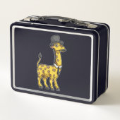 Lunch Box Giraffe en Gentleman avec Casquette, Cravate et Mo (Dos)