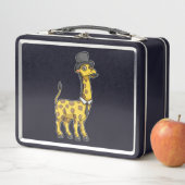 Lunch Box Giraffe en Gentleman avec Casquette, Cravate et Mo (En situation)