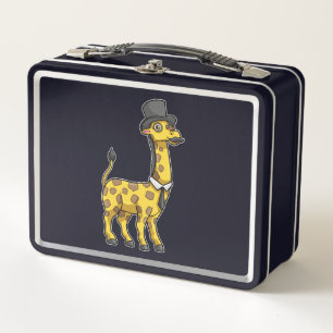 Lunch Box Giraffe en Gentleman avec Casquette, Cravate et Mo