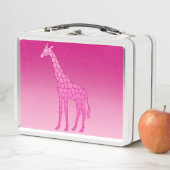 Lunch Box Giraffe géométrique moderne, Fuchsia et rose clair (En situation)