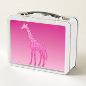 Lunch Box Giraffe géométrique moderne, Fuchsia et rose clair (Dos)