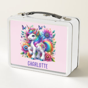 Lunch Box Girls Magical Unicorn Rainbow Kids Personnalisé