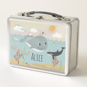 Lunch Box Girls mignonne Ocean Sea Whale Kids School