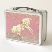 Lunch Box Glittery Gold Unicorn (Dos)